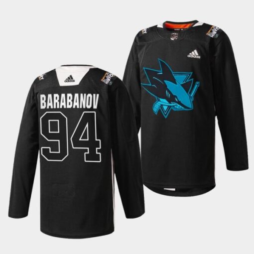 San Jose Sharks Alexander Barabanov Black History Month Black Jersey