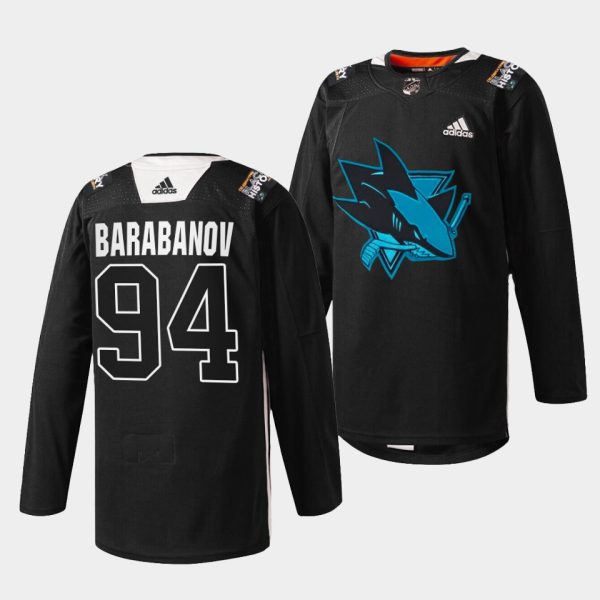 San Jose Sharks Alexander Barabanov Black History Month Black Jersey San Jose Sharks Alexander Barabanov Black History Month Black Jersey