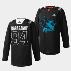 San Jose Sharks Alexander Barabanov Black History Month Black Jersey