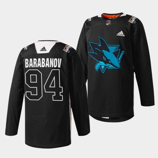 San Jose Sharks Alexander Barabanov Black History Month Black Jersey