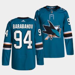 San Jose Sharks Alexander Barabanov Home Teal Jersey
