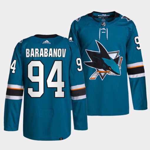 San Jose Sharks Alexander Barabanov Home Teal Jersey