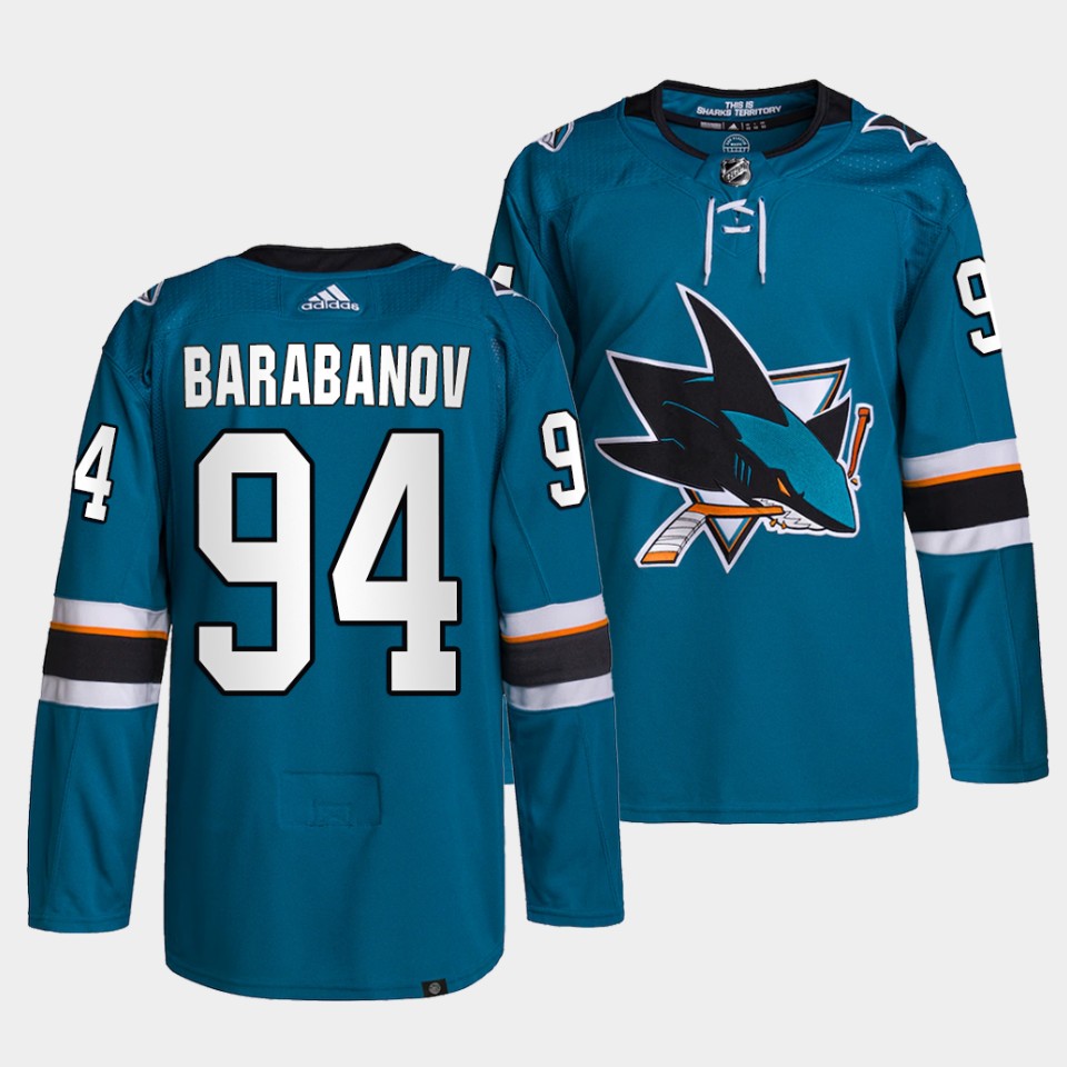 San Jose Sharks Alexander Barabanov Home Teal Jersey San Jose Sharks Alexander Barabanov Home Teal Jersey