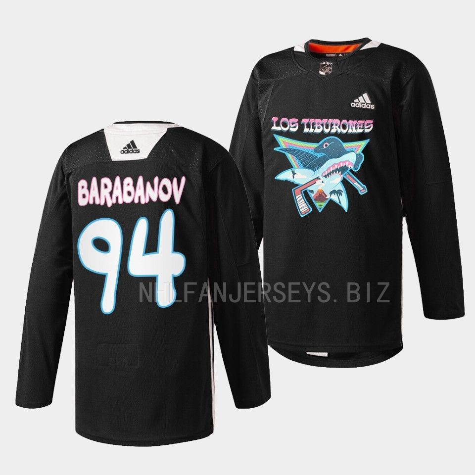San Jose Sharks Alexander Barabanov Los Tiburones Black Jersey San Jose Sharks Alexander Barabanov Los Tiburones Black Jersey