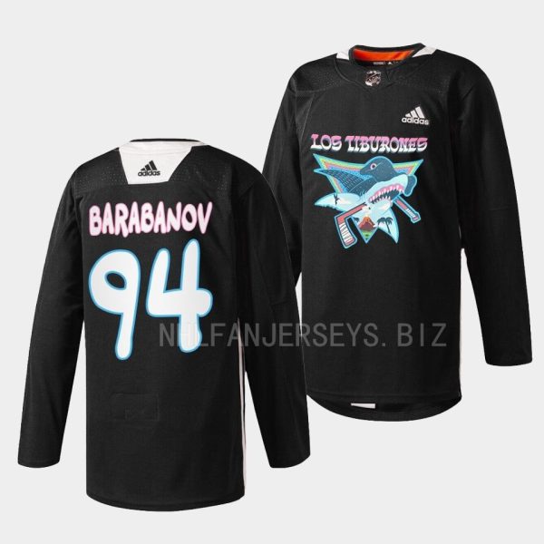 San Jose Sharks Alexander Barabanov Los Tiburones Black Jersey San Jose Sharks Alexander Barabanov Los Tiburones Black Jersey