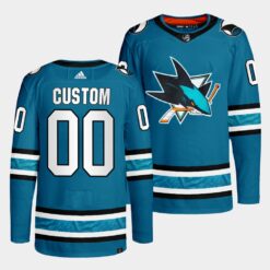 San Jose Sharks Custom 2022-23 Home Teal Jersey