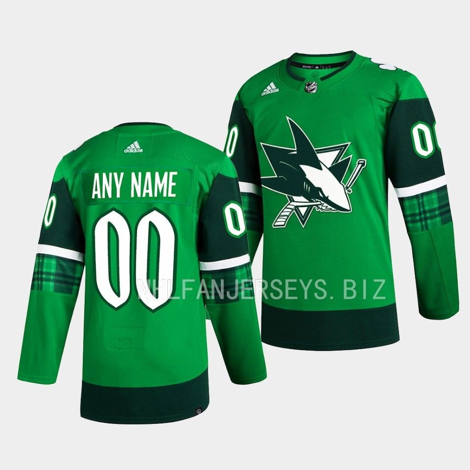 San Jose Sharks Custom 2023 St. Patricks Day Green Jersey San Jose Sharks Custom 2023 St. Patricks Day Green Jersey