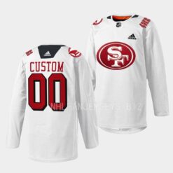 San Jose Sharks Custom 49er Mash-Up White Jersey