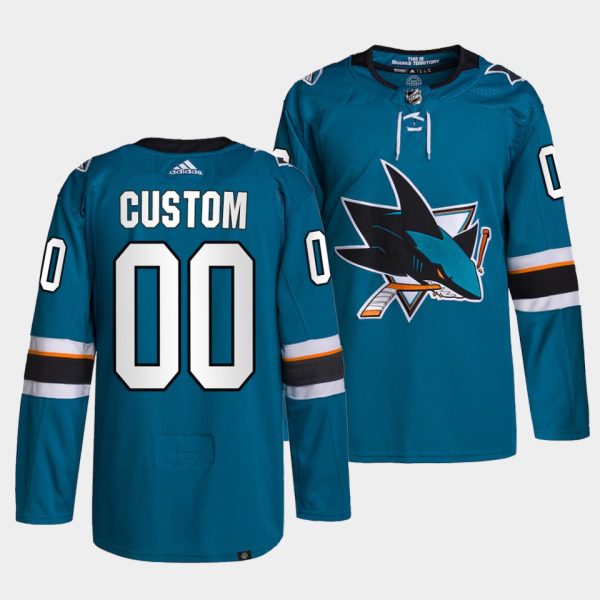 San Jose Sharks Custom Home Teal Jersey San Jose Sharks Custom Home Teal Jersey