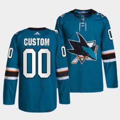 San Jose Sharks Custom Home Teal Jersey