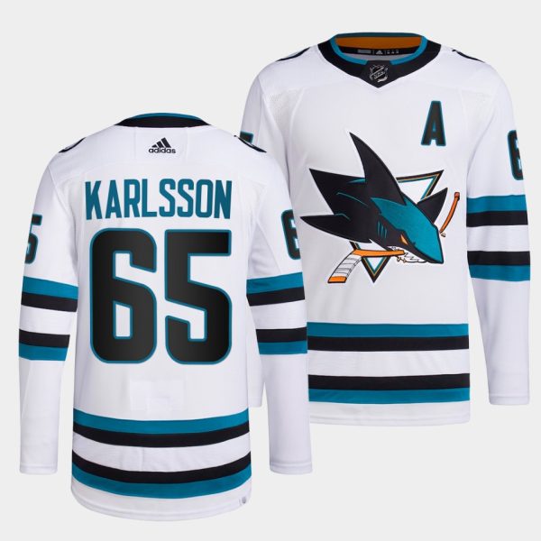 San Jose Sharks Erik Karlsson 2022-23 Away White Jersey San Jose Sharks Erik Karlsson 2022-23 Away White Jersey