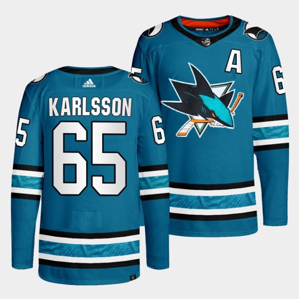San Jose Sharks Erik Karlsson 2022-23 Home Teal Jersey San Jose Sharks Erik Karlsson 2022-23 Home Teal Jersey