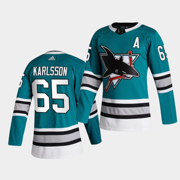 San Jose Sharks Erik Karlsson 30th Anniversary Heritage Teal Jersey San Jose Sharks Erik Karlsson 30th Anniversary Heritage Teal Jersey