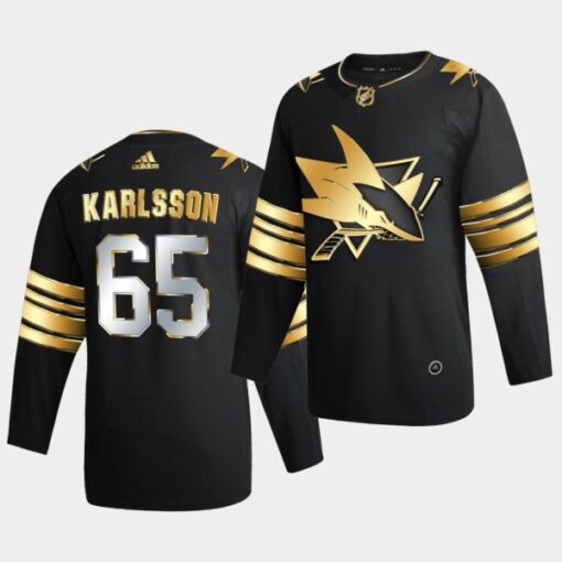 San Jose Sharks Erik Karlsson Golden Edition Limited Black Jersey