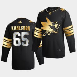 San Jose Sharks Erik Karlsson Golden Edition Limited Black Jersey