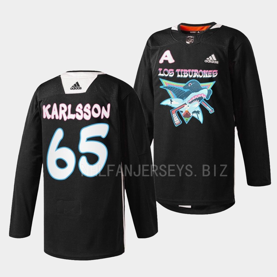San Jose Sharks Erik Karlsson Los Tiburones Black Jersey San Jose Sharks Erik Karlsson Los Tiburones Black Jersey