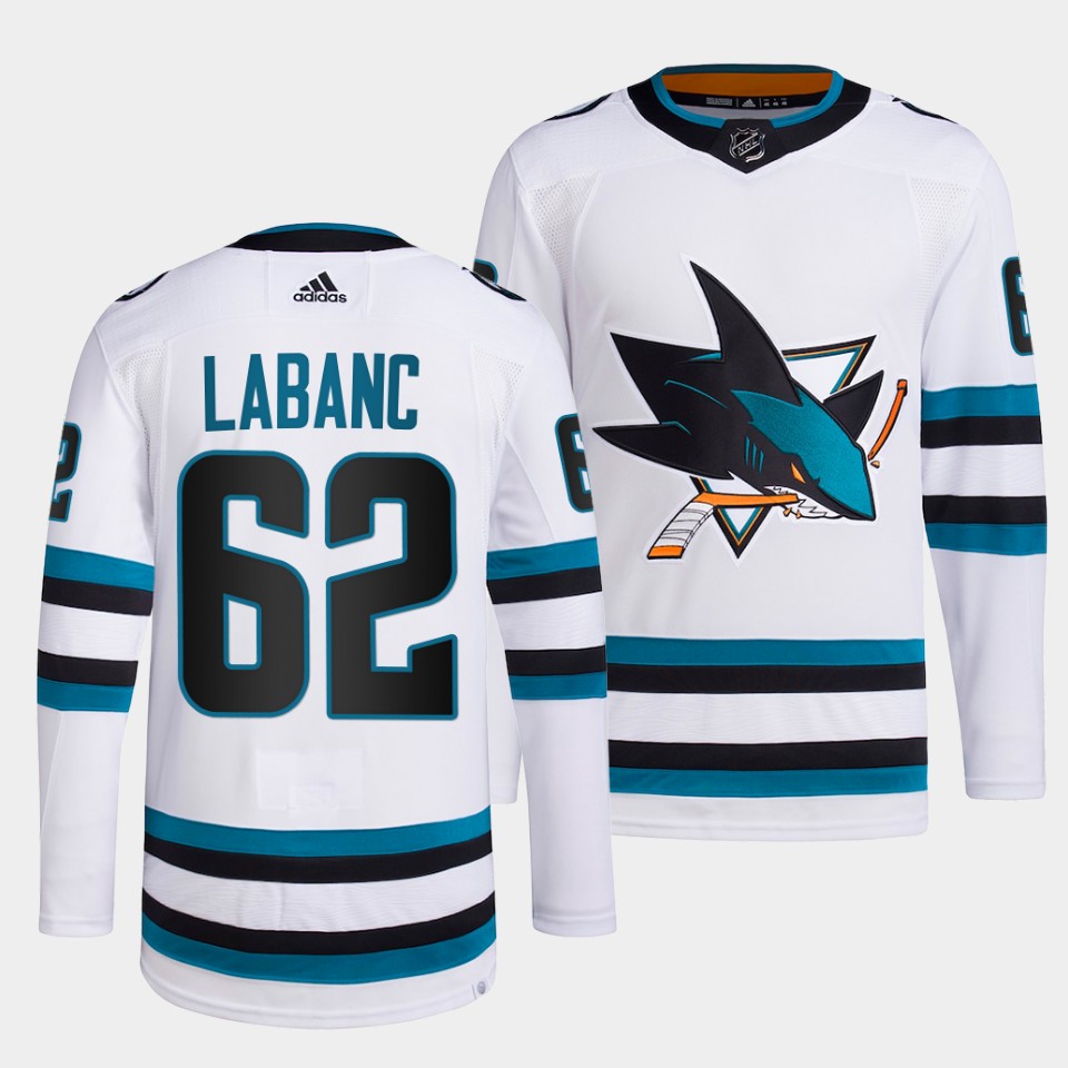 San Jose Sharks Kevin Labanc 2022-23 Away White Jersey San Jose Sharks Kevin Labanc 2022-23 Away White Jersey