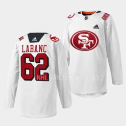 San Jose Sharks Kevin Labanc 49er Mash-Up White Jersey