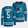 San Jose Sharks Matt Benning 2022-23 Away White Jersey