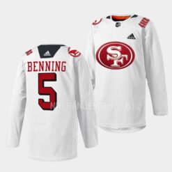 San Jose Sharks Matt Benning 49er Mash-Up White Jersey