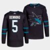 San Jose Sharks Matt Benning 2022-23 Home Teal Jersey