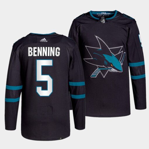San Jose Sharks Matt Benning Alternate Black Jersey