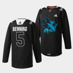 San Jose Sharks Matt Benning Black History Month Black Jersey