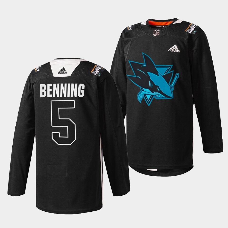 San Jose Sharks Matt Benning Black History Month Black Jersey San Jose Sharks Matt Benning Black History Month Black Jersey