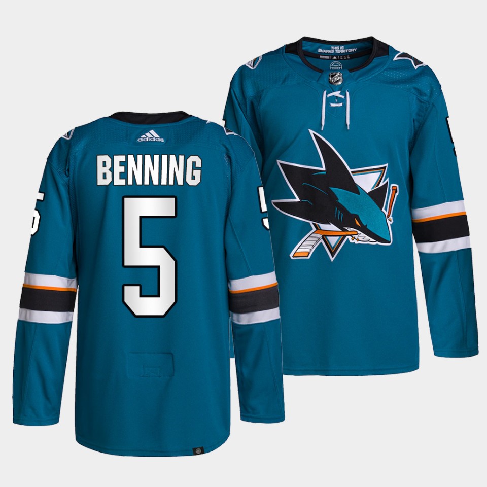 San Jose Sharks Matt Benning Home Teal Jersey San Jose Sharks Matt Benning Home Teal Jersey