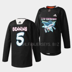San Jose Sharks Matt Benning Los Tiburones Black Jersey