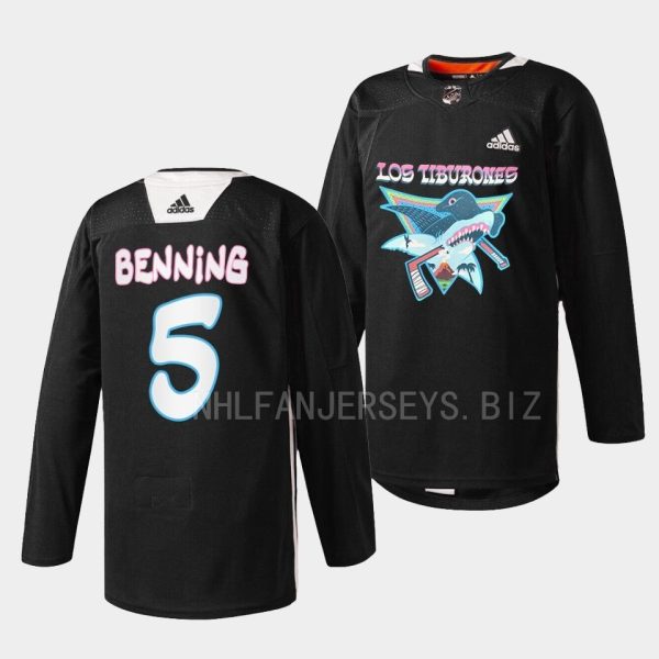 San Jose Sharks Matt Benning Los Tiburones Black Jersey San Jose Sharks Matt Benning Los Tiburones Black Jersey