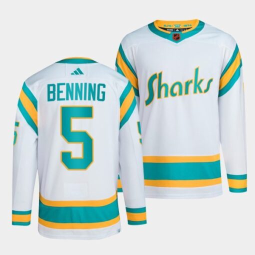 San Jose Sharks Matt Benning Reverse White Jersey
