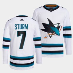San Jose Sharks Nico Sturm 2022-23 Away White Jersey