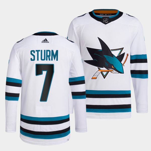 San Jose Sharks Nico Sturm 2022-23 Away White Jersey San Jose Sharks Nico Sturm 2022-23 Away White Jersey