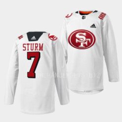 San Jose Sharks Nico Sturm 49er Mash-Up White Jersey