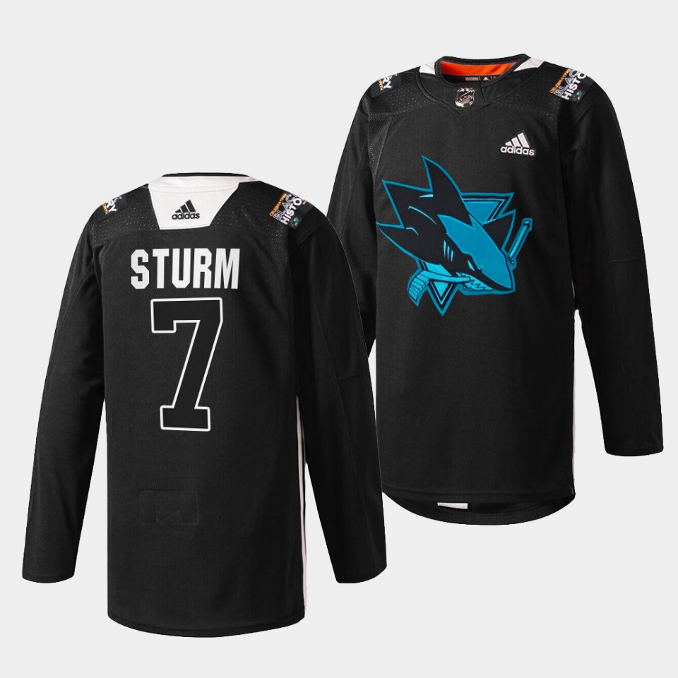 San Jose Sharks Nico Sturm Black History Month Black Jersey San Jose Sharks Nico Sturm Black History Month Black Jersey