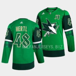 San Jose Sharks Tomas Hertl 2023 St. Patricks Day Green Jersey
