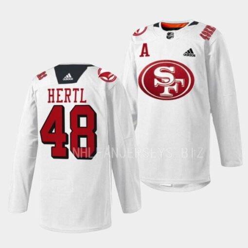 San Jose Sharks Tomas Hertl 49er Mash-Up White Jersey