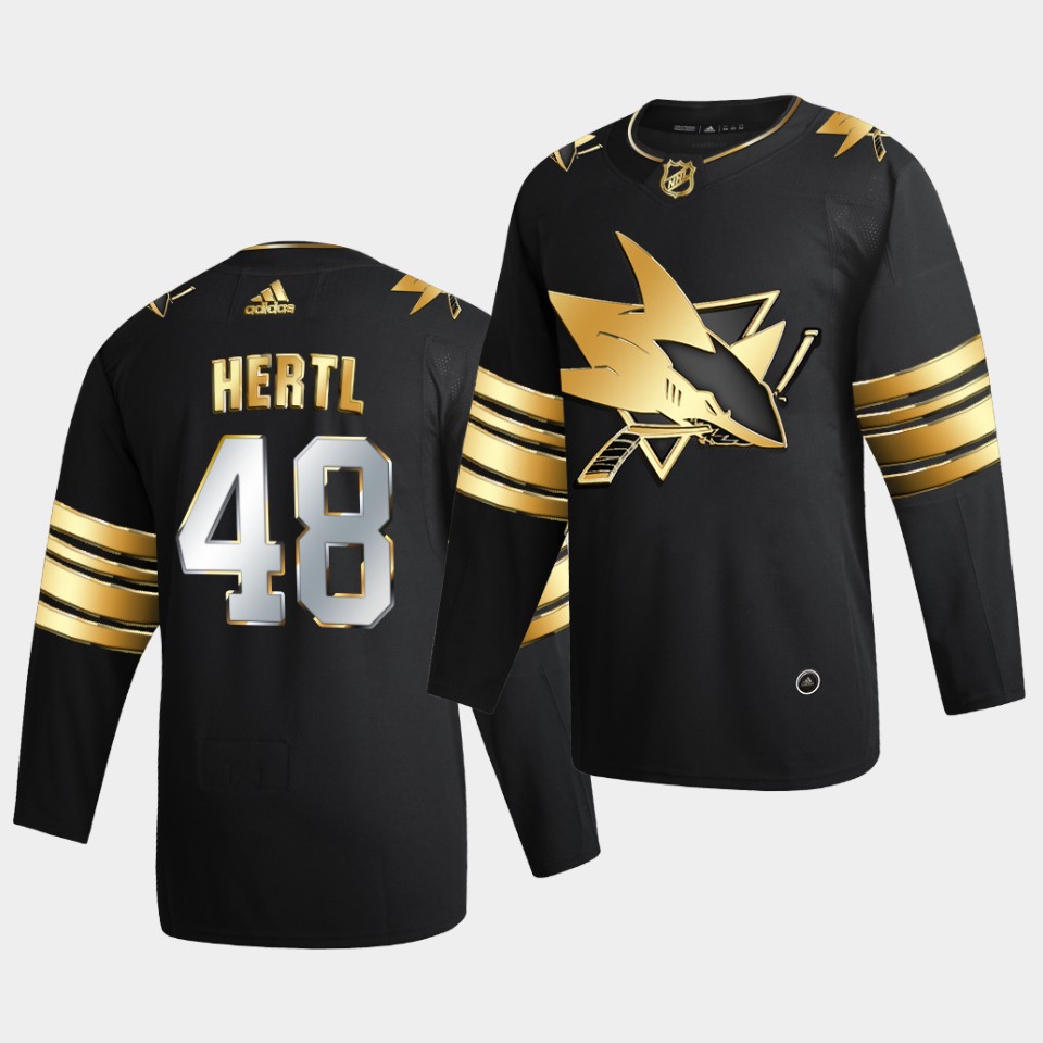 San Jose Sharks Tomas Hertl Golden Edition Limited Black Jersey San Jose Sharks Tomas Hertl Golden Edition Limited Black Jersey