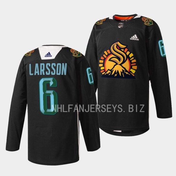 Seattle Kraken Adam Larsson 2023 Black History Month Black specialty Jersey Seattle Kraken Adam Larsson 2023 Black History Month Black specialty Jersey