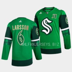 Seattle Kraken Adam Larsson 2023 St. Patricks Day Green Jersey
