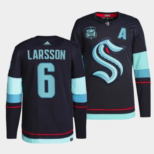 Seattle Kraken Adam Larsson Home Navy Jersey