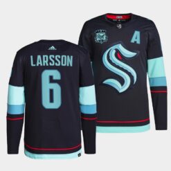 Seattle Kraken Adam Larsson Home Navy Jersey