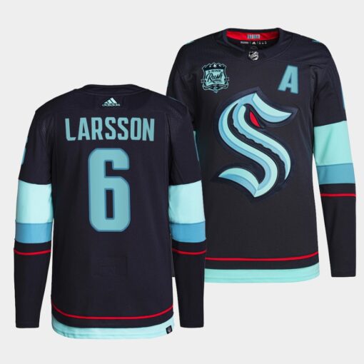 Seattle Kraken Adam Larsson Home Navy Jersey