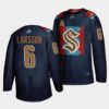 Seattle Kraken Adam Larsson Home Navy Jersey