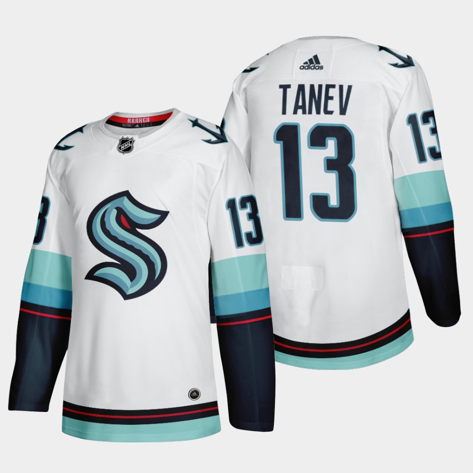 Seattle Kraken Brandon Tanev Away White Jersey Seattle Kraken Brandon Tanev Away White Jersey