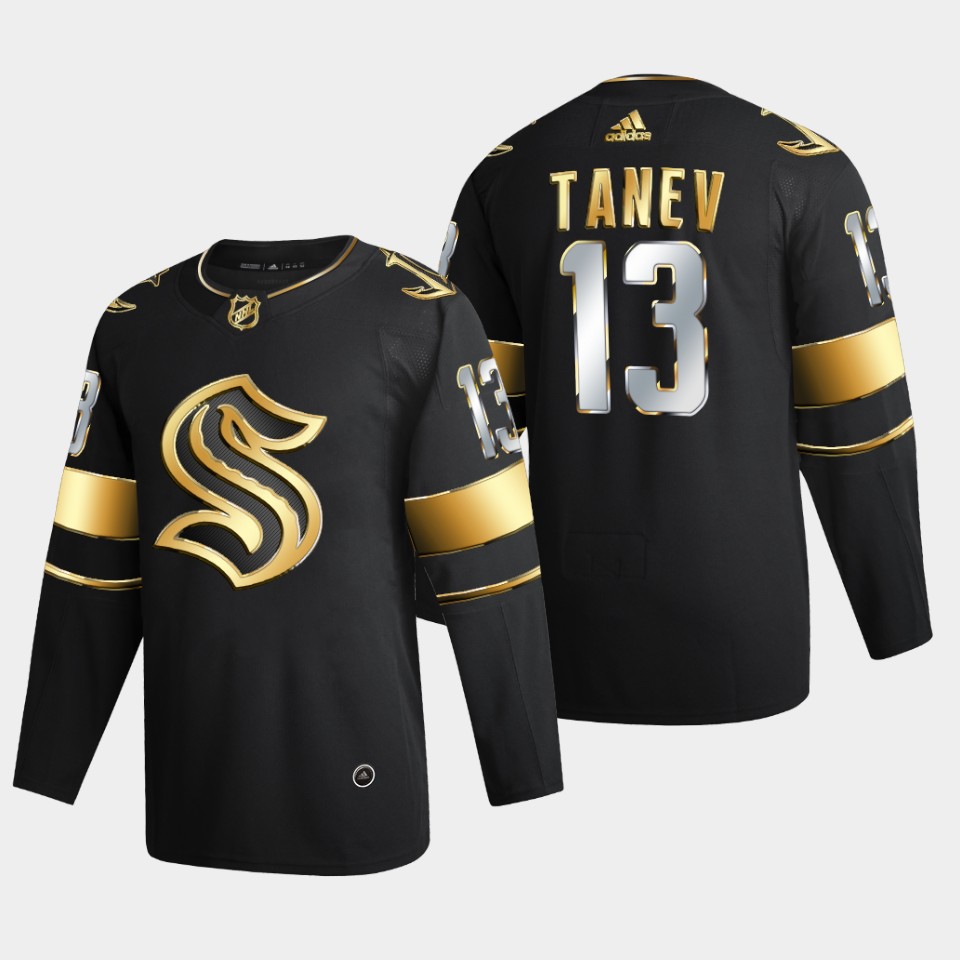 Seattle Kraken Brandon Tanev Golden Edition Black Jersey Seattle Kraken Brandon Tanev Golden Edition Black Jersey
