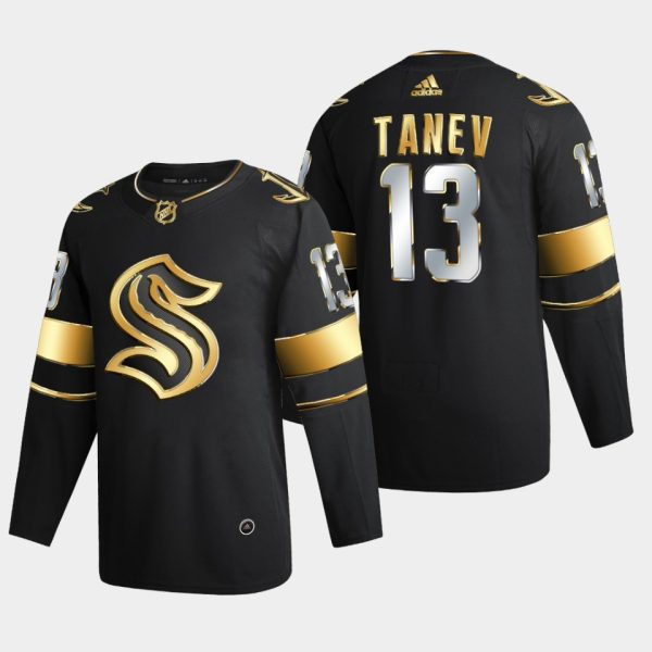 Seattle Kraken Brandon Tanev Golden Edition Black Jersey Seattle Kraken Brandon Tanev Golden Edition Black Jersey