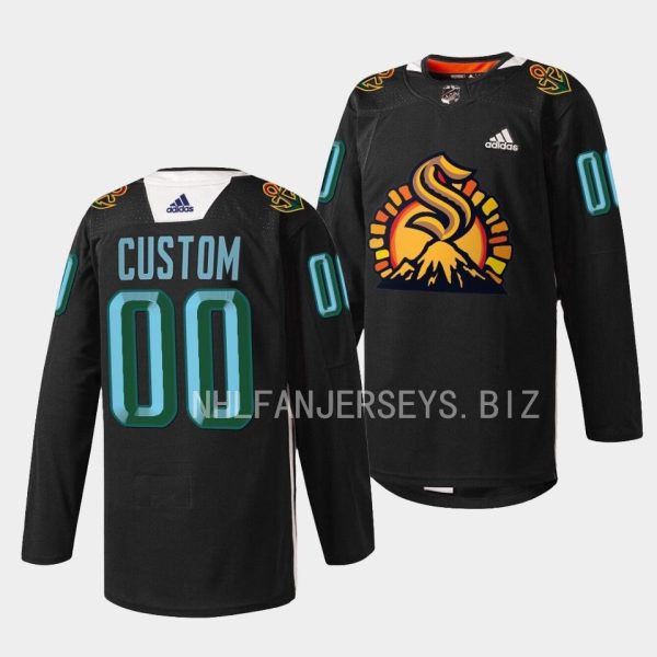 Seattle Kraken Custom 2023 Black History Month Black specialty Jersey Seattle Kraken Custom 2023 Black History Month Black specialty Jersey