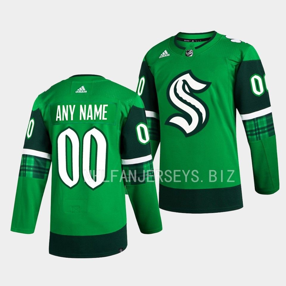 Seattle Kraken Custom 2023 St. Patricks Day Green Jersey Seattle Kraken Custom 2023 St. Patricks Day Green Jersey